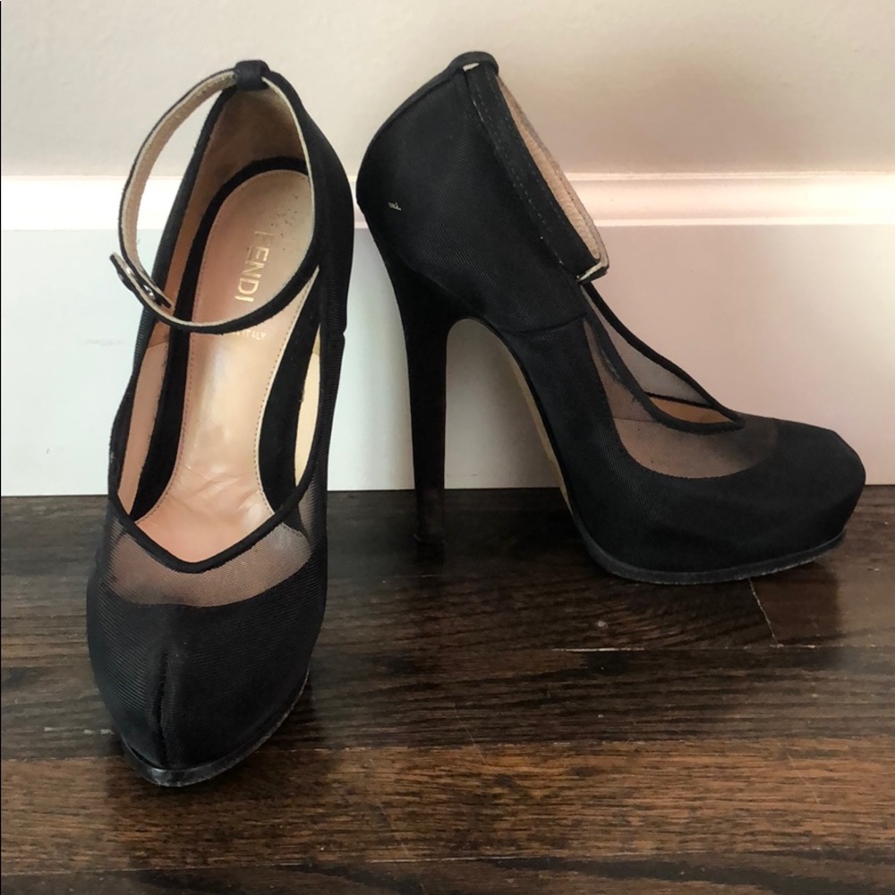 Fandi Platform black mesh gorgeous heels